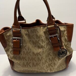 MK brown signature Satchel Bag